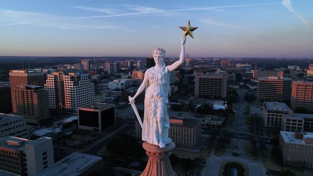 4K Aerial of Austin Texas Capitol