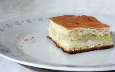 Slice of cabbage pie