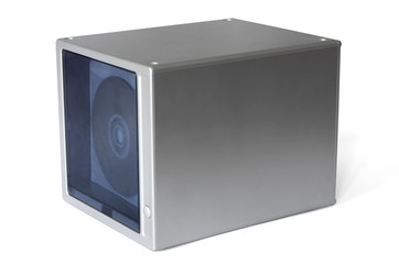 CD storage box with drawer. Isolated with clipping path.