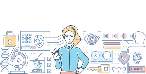 Identification system - modern line design style web banner