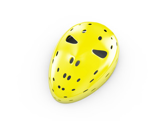 yellow mask on white background, 3d illustration