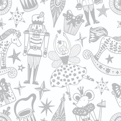 Christmas vector seamless Nutcracker pattern.  Seamless pattern can be used for wallpaper, pattern fills, web page background, surface textures.