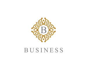 Ornament Floral Frame Logo Vector 008