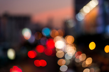Fototapeta premium beautiful bokeh lighting art in urban city thailand
