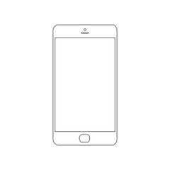 Wonderful silhouette design of a mobile phone on a white background