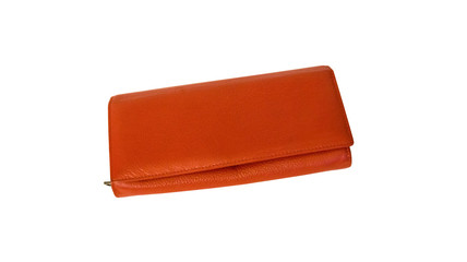women's leather wallet red