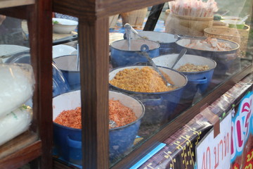 Ingredient of Phad Thai, Stir Fried Noodle Thai Style, Street Food in Thailand