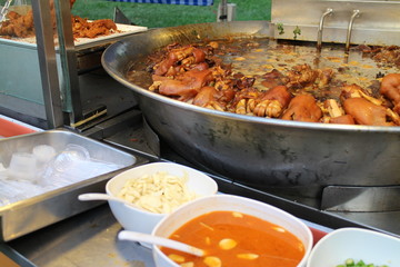 Pork Belly Stew, Street Food In Thailand