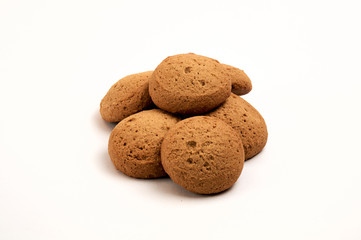 Fototapeta na wymiar oatmeal cookies on white background
