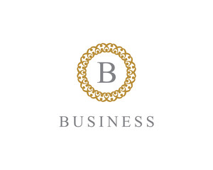 Ornament Floral Frame Logo Vector 013