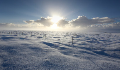 Landscape with snow, Iceland