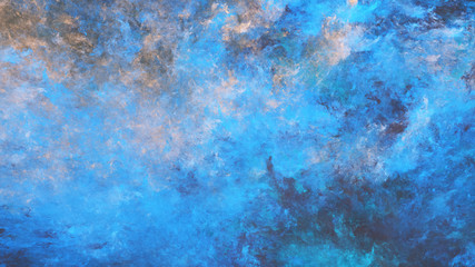 Abstract blue and beige fantastic clouds. Colorful fractal background. Digital art. 3d rendering.