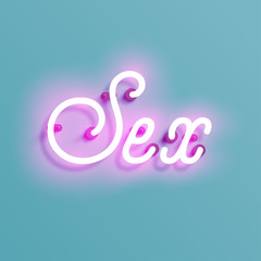 Neon sign from a typeface, vector