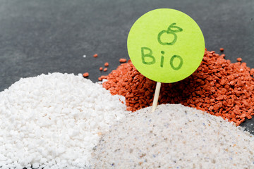 Chemical fertilizer on soil background