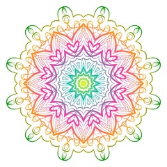 Fototapeta na wymiar Rainbow color mandala. Decorative ethnic prnament. Vector illustration