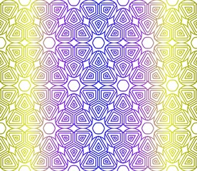 Yellow, blue color vector seamless geometric pattern. Decorative design in simple style. For poster, banner, background