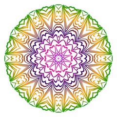 Anti-stress therapy pattern. Mandala. For design backgrounds. Vector illustration. Rainbow color