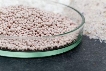 Dap fertilizer in cups on table