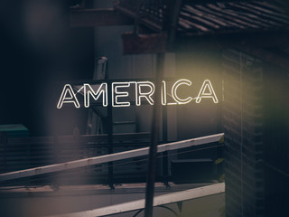 Sign America on a building