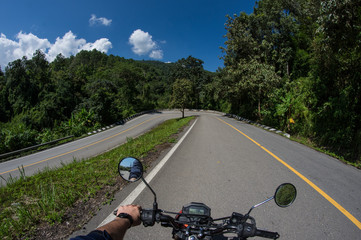 Mountain and jungle road from Chiang Mai to Pai in Thailand