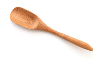 Top view of wooden spoon