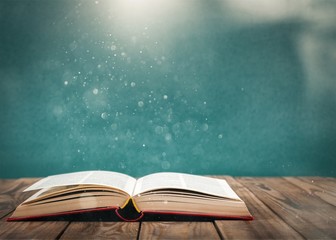 Open book isolated on background