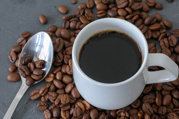 A cup of coffee with sweets