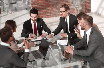 businessman at a working meeting with the business team