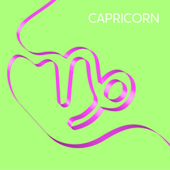 Colorful ribbon shapes a zodiac sign, vector