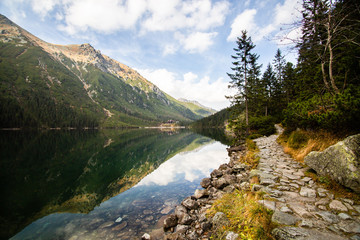 Fototapeta na wymiar Mountain lake Morskie Oko in Tatra Mountains, Poland