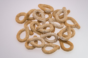 Pretzels crackers,bagels  with with olives and wine 