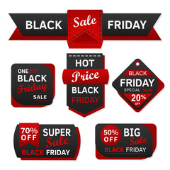 set of red labels black friday sale