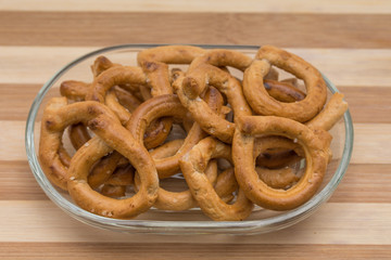 Pretzels crackers  with with olives and wine 