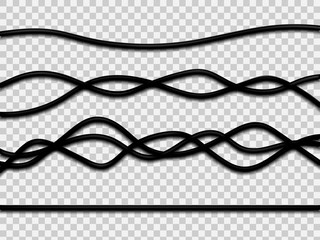 Realistic electrical wires isolated on white background. Vector illustration.