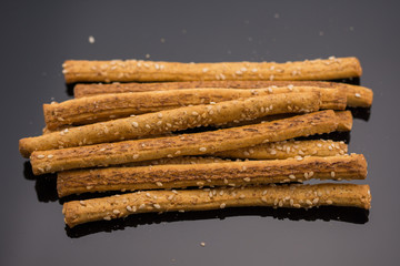 Grissini Breadsticks,  Sesame-Covered Bread Sticks
