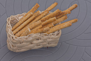 Grissini Breadsticks,  Sesame-Covered Bread Sticks