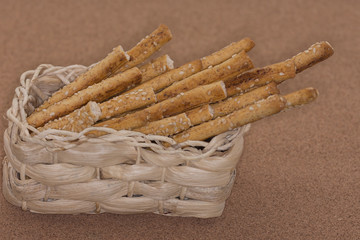 Grissini Breadsticks,  Sesame-Covered Bread Sticks