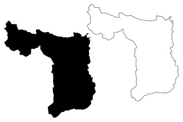 Suphan Buri Province (Kingdom of Thailand, Siam, Provinces of Thailand) map vector illustration, scribble sketch Suphan Buri map