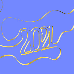 Abstract ribbon forms a year, vector illustration