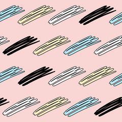 Handmade seamless pattern. Childish craft swatch for birthday card, baby nappy, wallpaper, school party advertising, shop sale poster, holiday wrapping paper, textile, bag print etc.