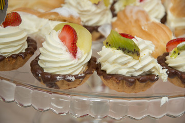 Homemade  cake with whipped creamCream