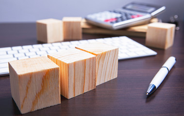 keyboard cubes wooden