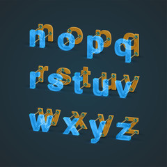 3D, realistic glass and wood character set, vector