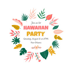 Trendy summer tropical banner for aloha party © danceyourlife