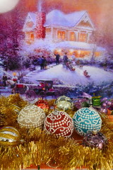 Christmas backgrounds ,Winter globes, Christmas decoration,