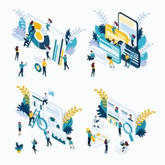 Isometric Business Concept, Young Entrepreneurs