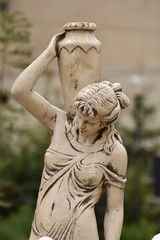 Artesian  fountain in Bistrita,Romania,2106 : woman with amphora 