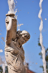 Artesian  fountain in Bistrita,Romania,2106 : woman with amphora 