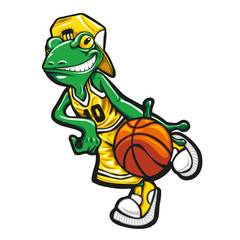 Frog basket mascotte
