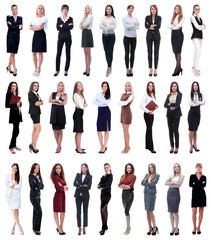 Obraz premium collage of successful modern businesswoman. isolated on white